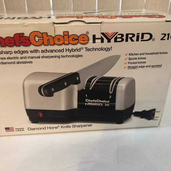 Chef's Choice Diamond Hone Hybrid Knife Sharpener Model 210 NEW - Picture 2 of 10